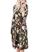 EMVANV Women's Casual Swing Pleated Long Sleeve Floral Tshirt Dress with Pocket
