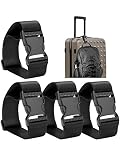 Frienda Add a Bag Luggage Strap Adjustable Suitcase Belt Straps Accessories for Connecting Luggage (Black-4 Pieces)