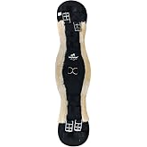 TGW RIDING FauxFur Sheepskin Dressage Girth with Stainless Steel Buckles, Quilted Black, 19.69-33.46 inches