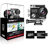 AKASO Brave 4 4K 20MP WiFi Action Camera Ultra HD with EIS 30m Underwater Waterproof Camera Remote Control 5X Zoom Underwater Camcorder with 2 Batteries and Helmet Accessories Kit