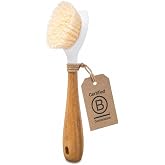Full Circle Kitchen Dish Brush, Bamboo Handle &amp; Strong Bristles, White 1pk | A sustainable, natural scrubber with tough bristles that tackles nonstick pans &amp; cast iron cookware.