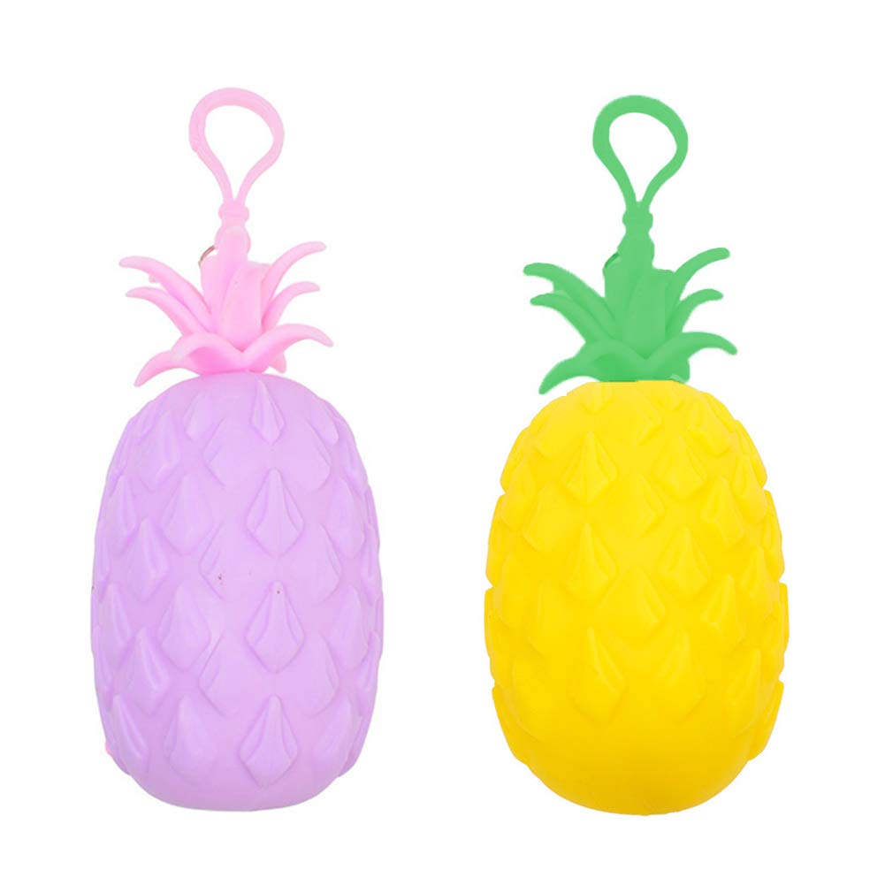 YUIP 2Pcs Silicone Pineapple Shape Bag Box Coin Purse Wallet Pouch,Mini Purse Women Girl Purse Clutch Pouch Wallet Yellow & Purple