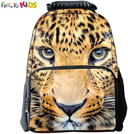 FOR YO KIDS Kid's 3D Animal Cheetah Pattern School Backpacks