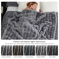Cozy Bliss Faux Fur Throw Blanket for Couch, Fuzzy