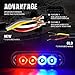 Xprite Red & Blue 4 LED 4 Watt Emergency Vehicle Waterproof Surface Mount Deck Dash Grille Strobe Light Warning Police Light Head with Clear Lens - 2 Pieces
