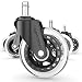 Office Chair Caster Wheels Replacement - No Chair MAT for Hardwood Floor Needed, Rollerblade Style Heavy Duty Computer Chair Casters with Rubber Wheels Best Desk Chair Wheels for Wood Floors & Carpet primary