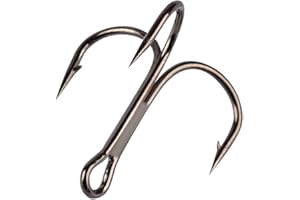 YATROUYS 100pcs Fishing Hook Treble Hooks High Carbon Treble Hooks Super Sharp Solid Size 2 4 6 8 10 12 Triple Barbed Steel Fish Hook