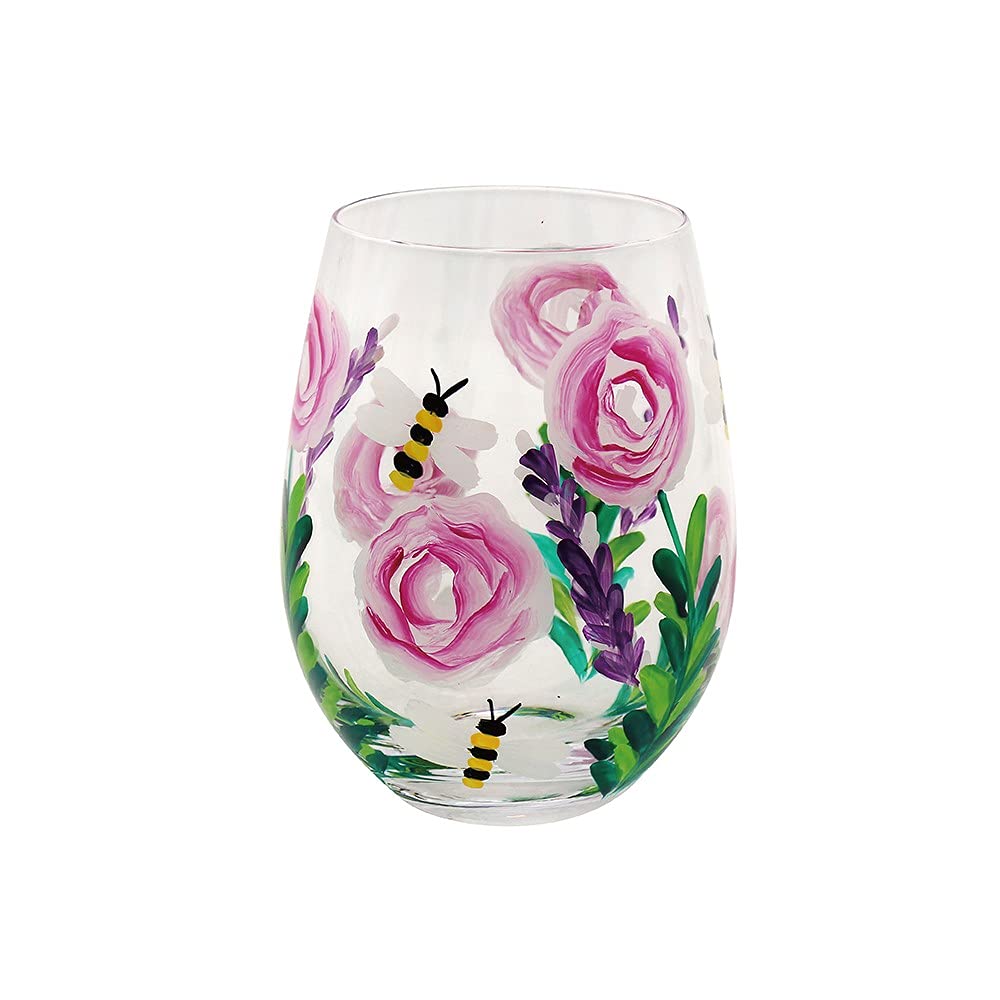 lesser and pavey Bees Design Stemless Glass | Outdoor Gifts | Multi-Color