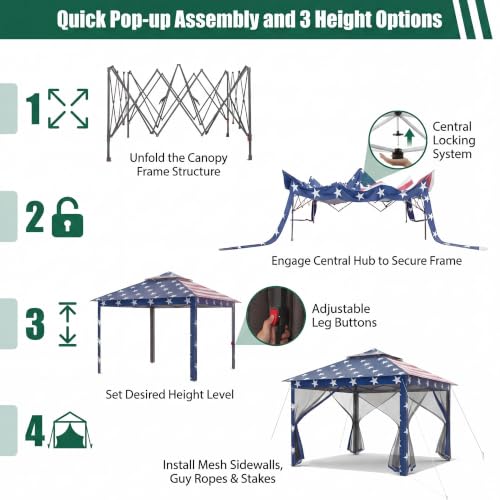 Happygrill 11x11 Pop Up Gazebo Review: Adjustable Shelter With Mesh Walls image 12