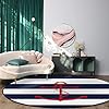 OneHoney-Round-Area-Rugs-Nautical-Red-Anchor-Sailor-Indoor-Entryway-Doormat-Throw-Runner-Rug-Floor-Carpet-Pad-Yoga-Mat-for-Living-Room-Bedroom-Blue-and-White-Stripes-3Feet OneHoney Round Area Rugs, Nautical Red Anchor Sailor Indoor Entryway Doormat Throw Runner Rug Floor Carpet Pad Yoga Mat for Living Room Bedroom Blue and White Stripes 3Feet