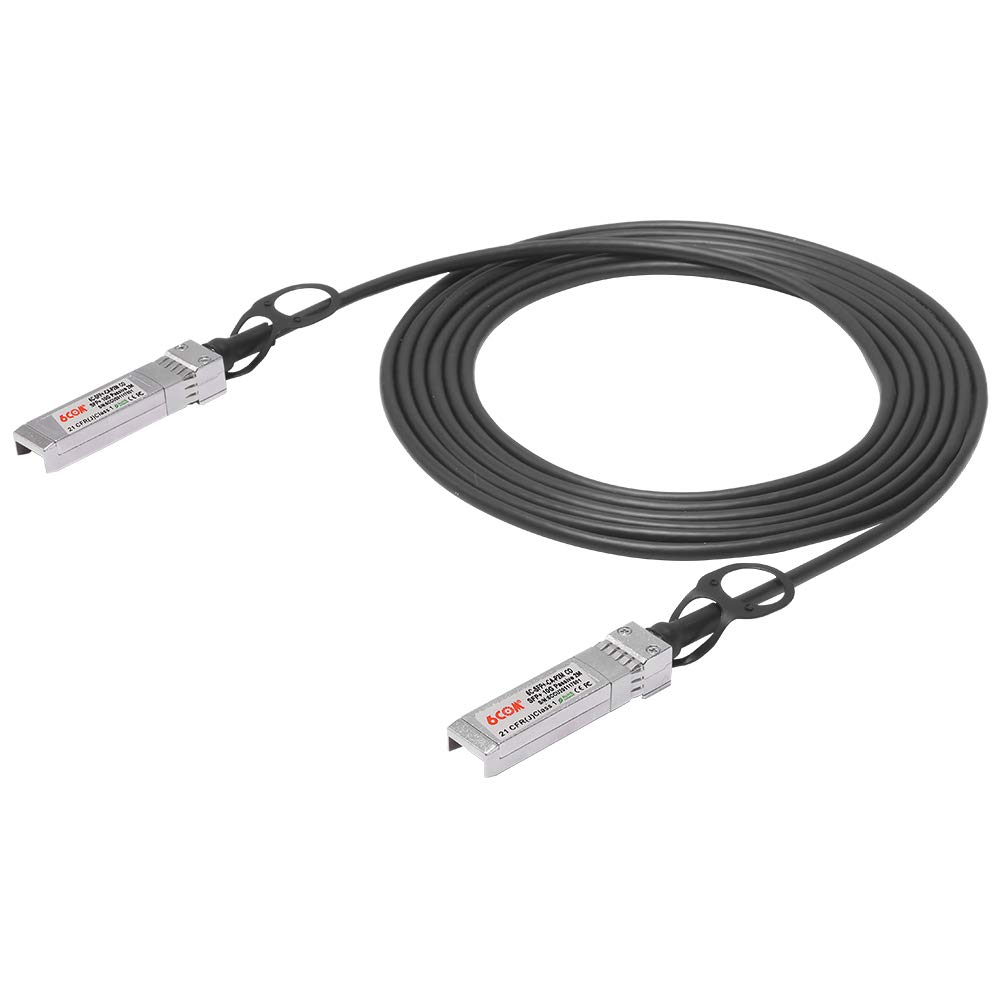 6COMGIGA 10G SFP+ DAC Twinax Cable, 2 M (6.6ft) Passive Twinax Cable, Direct Attach Copper, 10GBASE-CU Cable for Cisco, Ubiquiti, D-Link, Supermicro, ZTE, 2 Meter