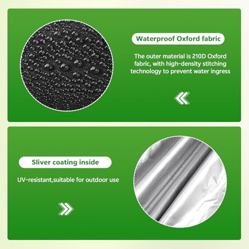 Zocipro Protective Covers for Outdoor Garden Chairs, 70 x 90 x 80/120 cm, 210D Oxford Fabric, Waterproof and Resistant, Anti-UV, for Terrace Stackable Chairs with Drawstring