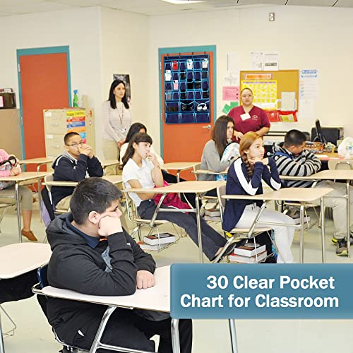 Trycooling Classroom Pocket Chart for Cell Phones Holder with Number
