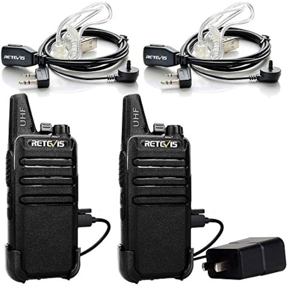 RT22 Walkie Talkies Rechargeable, FRS UHF 16 CH VOX, Way Radio Long