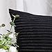 Home Brilliant Fall Decor 12x20 Pillow Cover Rectangle Striped Corduroy Solid Cushion Cover Throw Oblong Pillowcase for Lumbar, 12 x 20, Black