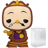 POP Disney: Beauty and The Beast - Cogsworth Funko Vinyl Figure (Bundled with Compatible Box Protector Case), Multicolor, 3.75 inches