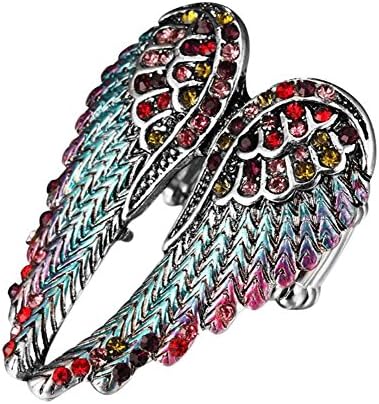 Cdet 1X Women Jewellery Elasticity Ring Rhinestone Angel Wings Adjustable Open Ring Wedding Party Men Thumb Knuckle Ring