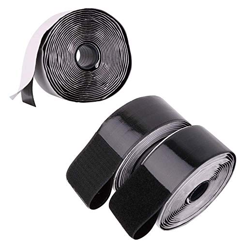 2'' Self Adhesive Hook and Loop 5 Yards Tape Fastener Sticky Back (Black) ... (2 inch by 15 Feet)