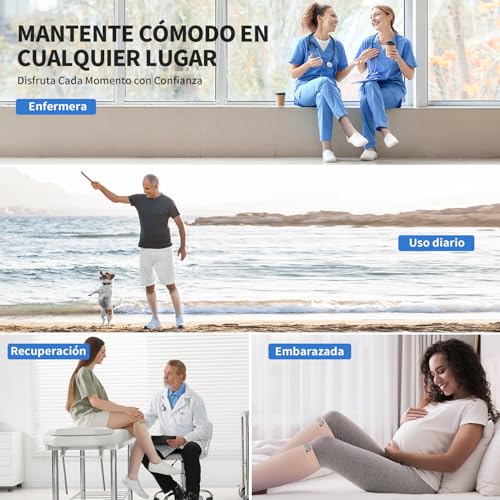CAMBIVO Open Toe Compression Socks 20-30 mmHg, Class 2 Compression Socks for Circulation of Legs and Varicose Veins, Ideal for Travel, Work and Daily Use