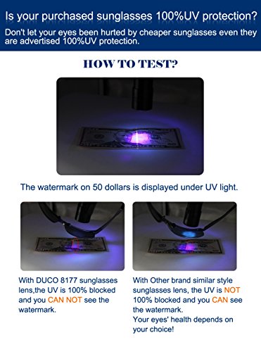 Duco Men's Sports Style Polarized Sunglasses Driver Glasses 8177S (Gunmetal Frame,Gray Lens)