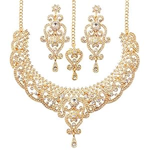 Touchstone Indian Bollywood Gorgeous Intricate Workmanship Sparkling White Colorful Rhinestone Crystal Wedding Designer…