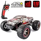 GoStock Remote Control Car, 1:12 Scale RC Car Off Road Electric Vehicle 2.4GHz High Speed of 42km / h All Terrain Remote Control Monster Truck for Kids and Adult (9115)