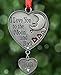 BANBERRY DESIGNS Mom Ornament - I Love You to The Moon and Back Ornament for Mom - Red Hearts and Moon Design with a Hanging Charm Engraved Mom