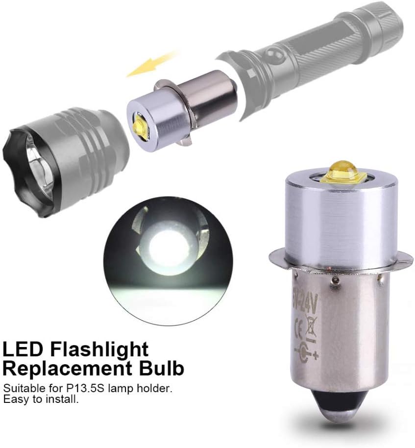 5W 6-24V P13.5S LED Flashlight Bulb, 200~210LM Replacement Bulb Torch Lamp Emergency Work Light Torch Replacement Bulbs - Image 4