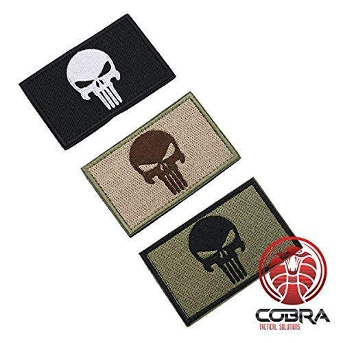 Punisher Patch Tactical Army Morale Emblem Totenkopf Schwarz grün mit Klettverschluss Airsoft