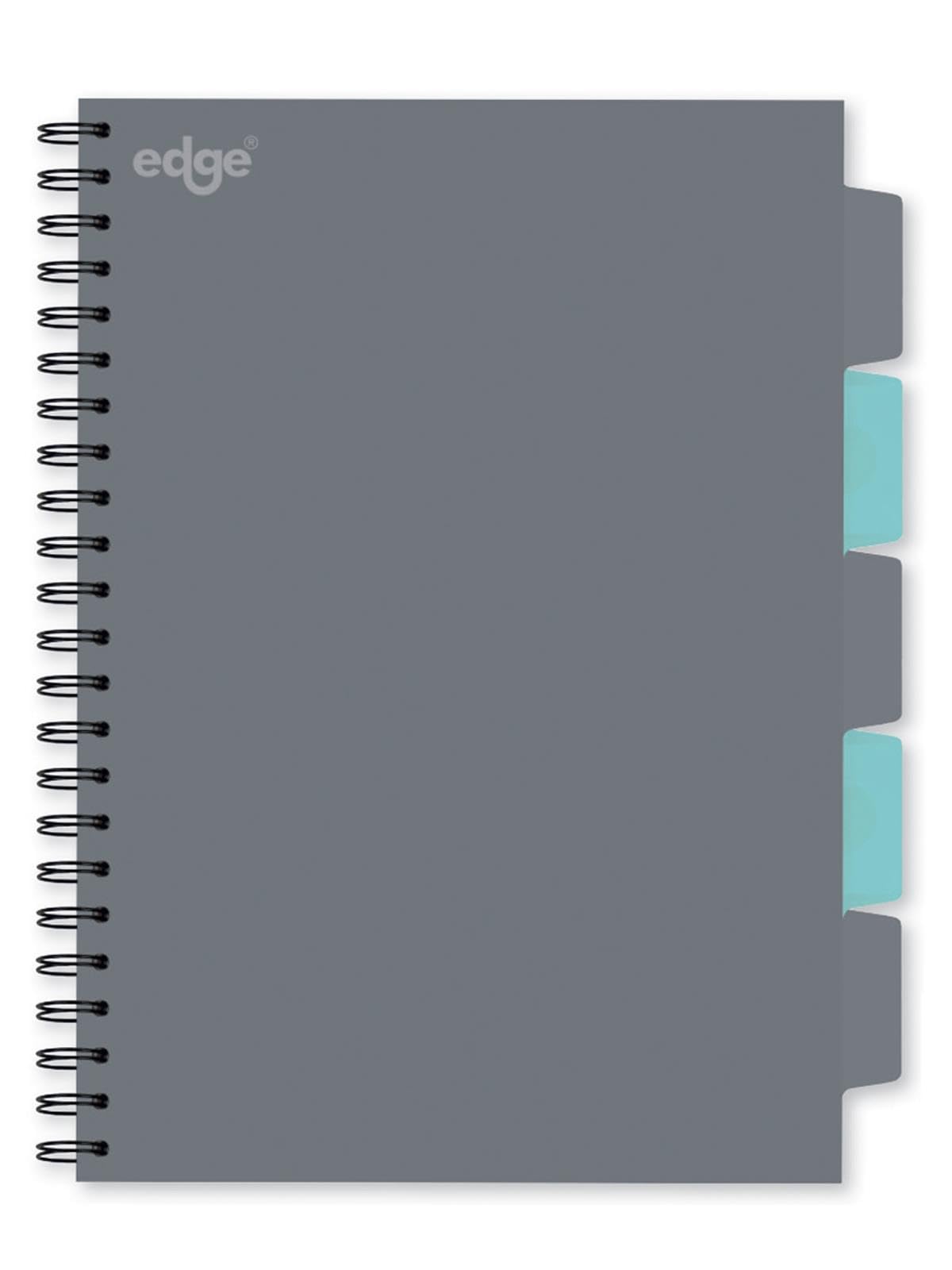 A4 Project Notebook 5 Dividers Twin Wire Soft Cover Grey & Mint Green Study Book Project Management