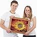 2 Pack 5D DIY Diamond Painting Set Decorating Wall Stickers Crystal Rhinestone Diamond Embroidery Paintings Pictures, Sun Flowers Painting(12X18inch) And lotus Fowers Painting(16X12inch)