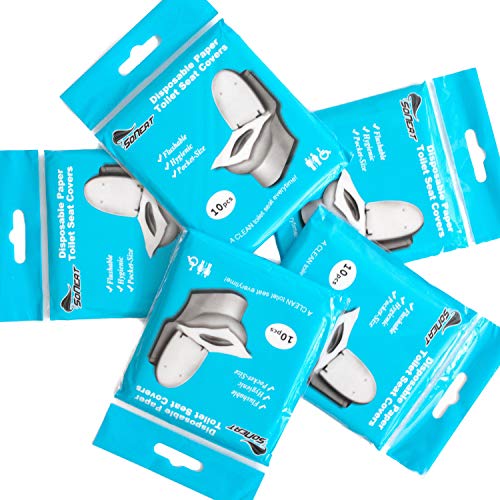 SoNeat Disposable Paper Toilet Seat Covers 10 Packs (100-Count) Travel Essential, Flushable, Biodegradable - Thumbnail 7