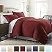 Beckham Hotel Collection Luxury Soft Brushed 1800 Series Microfiber Duvet Cover Set - Hypoallergenic - King/Cal King, Burgundy