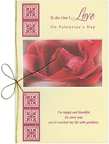 Dew on Red Rose: One I Love - Freedom Greetings Valentine's Day Card