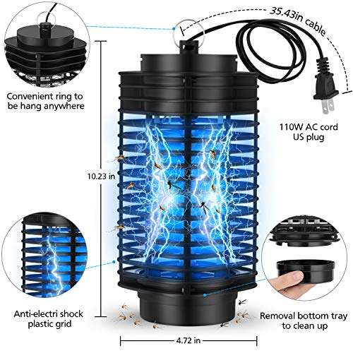 LUFFYLIVE Electric Bug Zapper Mosquito Insects Killer Lamp Indoor & Outdoor Fly Trap Zapper