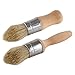Gizmomate Chalk Paint & Wax Brush (Set of 2), New Tapered Ergonomic Design, Natural Bristles for Extra Detail and Tight Corners - Professional Furniture Round Waxing Brush
