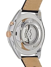 Seiko Kinetic srn073 Blanco Dial Negro banda de piel de los hombres reloj