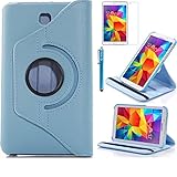 Tab 4 7.0 Case, AiSMei Rotating Case For Samsung Galaxy Tab 4 7.0 SM-T230,SM-T231, SM-T230NU Tablet PC,7-Inch PU Leather Case [Bonus Stylus+Screen Protector] -Light Blue