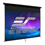 Elite Screens Manual B, 120-INCH 4:3, Manual Pull Down Projector Screen 4K / 8K Ultra HDR 3D Ready with Slow Retract Mechanism, 2-Year Warranty, M120V