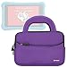 Evecase All-New Fire 7 Kids Edition Tablet Sleeve, Ultra Portable Handle Carrying Portfolio Neoprene Sleeve Case Bag for Amazon Fire HD 6/7 Kids Edition, 6'' / 7 inch HD Display - Purple