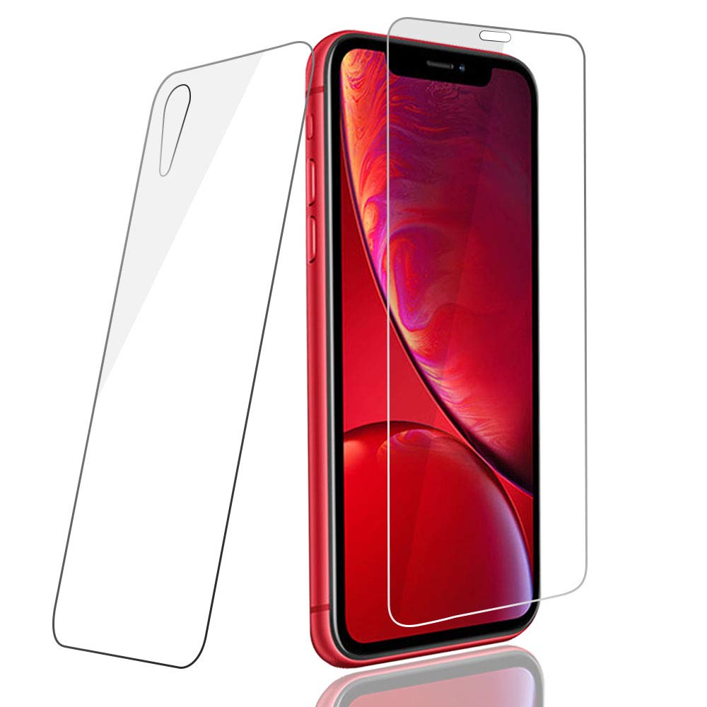 PaceBid iPhone XR Screen Protector[Front + Back], Friendly Thin HD Clear Full Coverage Anti Scratch Soft Film for iPhone XR
