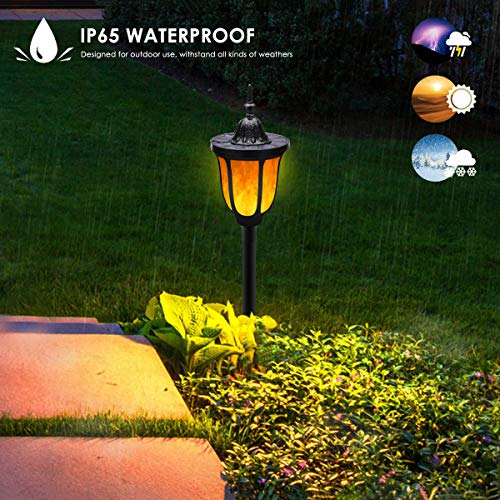 ALOVECO Solar Torch Lights, Waterproof Flickering Flames Torches Lights Solar Spotlights Outdoor Landscape Decoration Lighting Auto On/Off Security Torch Light for Garden Patio Yard (2Pack)