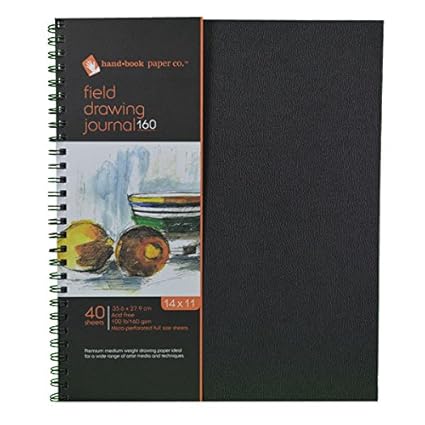 Speedball Art Products 761411 Hand 14 Inch By 11 Inch Field 160 Artist Journal Hardcover 40 Sheets Drawing Paper Book 14 X 11 White