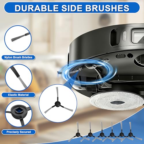 24 Pezzi Accessori per Robot Aspirapolvere per Dreame L10S Pro Ultra Heat, L10S Ultra Gen 2, X30 Ultra, X40 Ultra, Includono Spazzola Principale, Spazzole Laterali,Fáciles de instalar y reemplazar