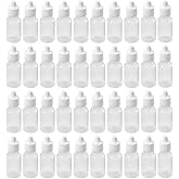 50PCS 20ml/0.7oz Empty Plastic Squeezable Dropper Bottles Clear Eye Liquid Container with Screw Cap for Eyelid Liquid Essenti