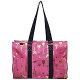 NGIL All Purpose Organizer 18'' Large Utility Tote Bag 2018 Spring Collection (Gold Arrow Pink)