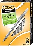 BIC Round Stic Xtra Life Ball Pen, Medium Point (1.0 mm), Black, 36-Count