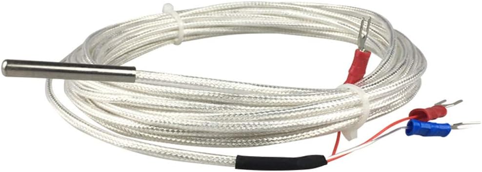 RTD Pt100 Temperature Sensor Probe high Temperature Resistant PTFE Wire Waterproof Corrosion Resistant Industrial Platinum Thermal Resistance for Traeger Grills (PTFE Wire Length:1.5m)
