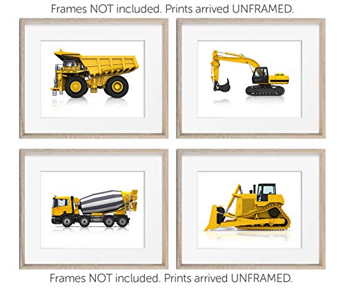 image for Designs by Maria Inc. Construction Trucks Wall Art [UNFRAMED] 8x10, Bo