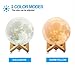 3D Moon Lamp By VUUR: LED Light Home Decoration, Unique Design For Bedroom, Office, Living Room, For Parties, Dimmable, Lunar Bedside Night Light For Children, with Wooden Stand, USB Rechargeable